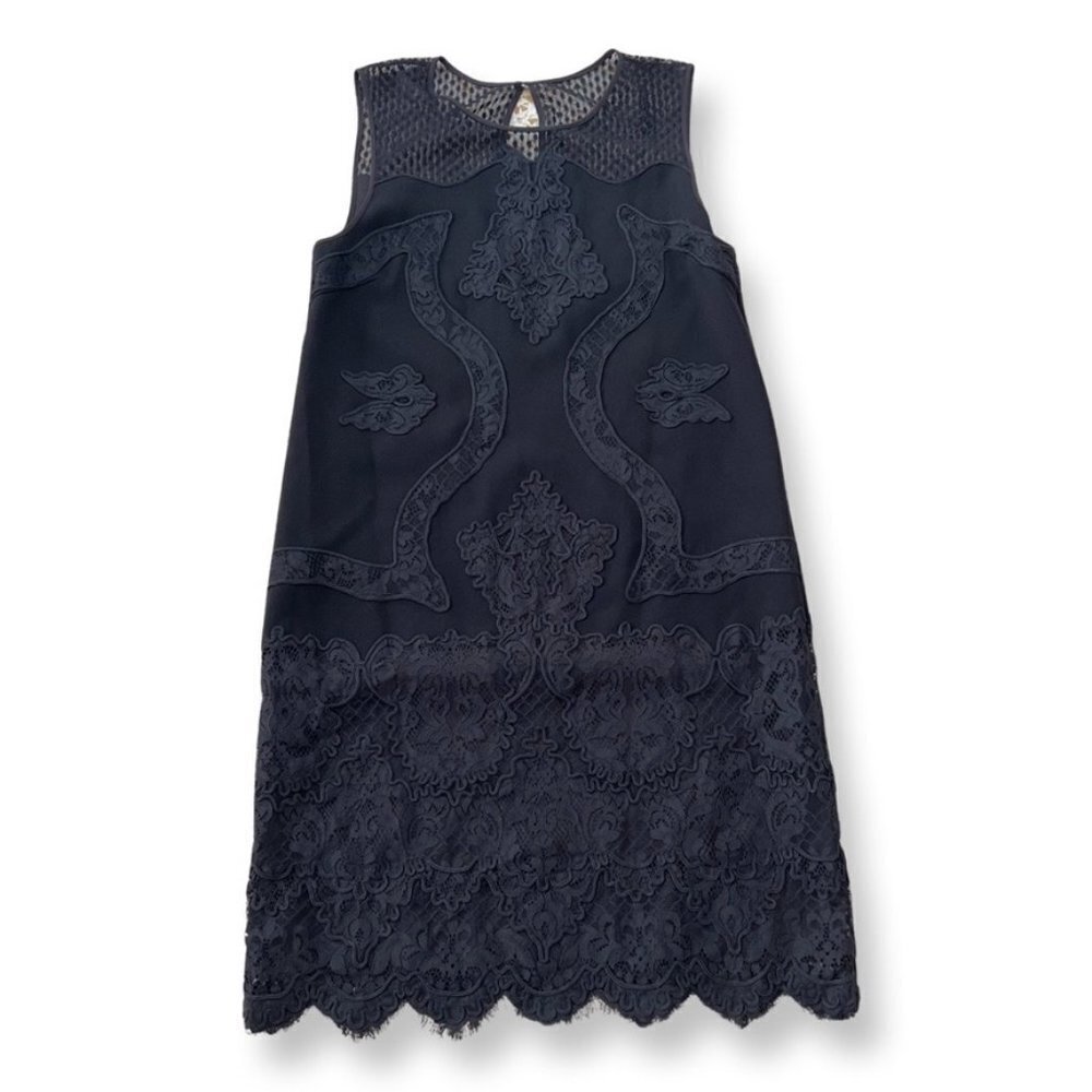 Diane Von Furstenberg Black Lace Cockatil Dress Size 4